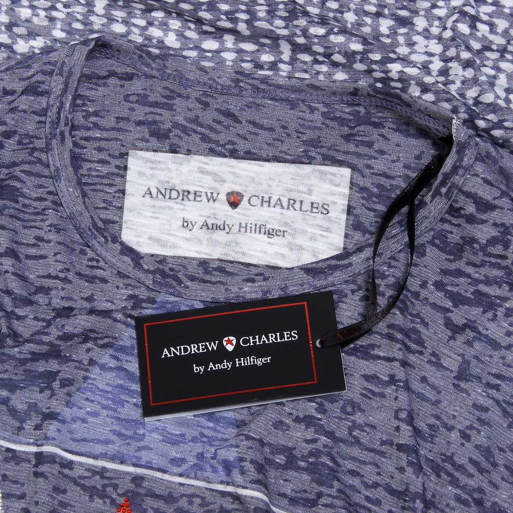Andrew Charles T-shirt da uomo a maniche corte con scollo rotondo blu LEVI