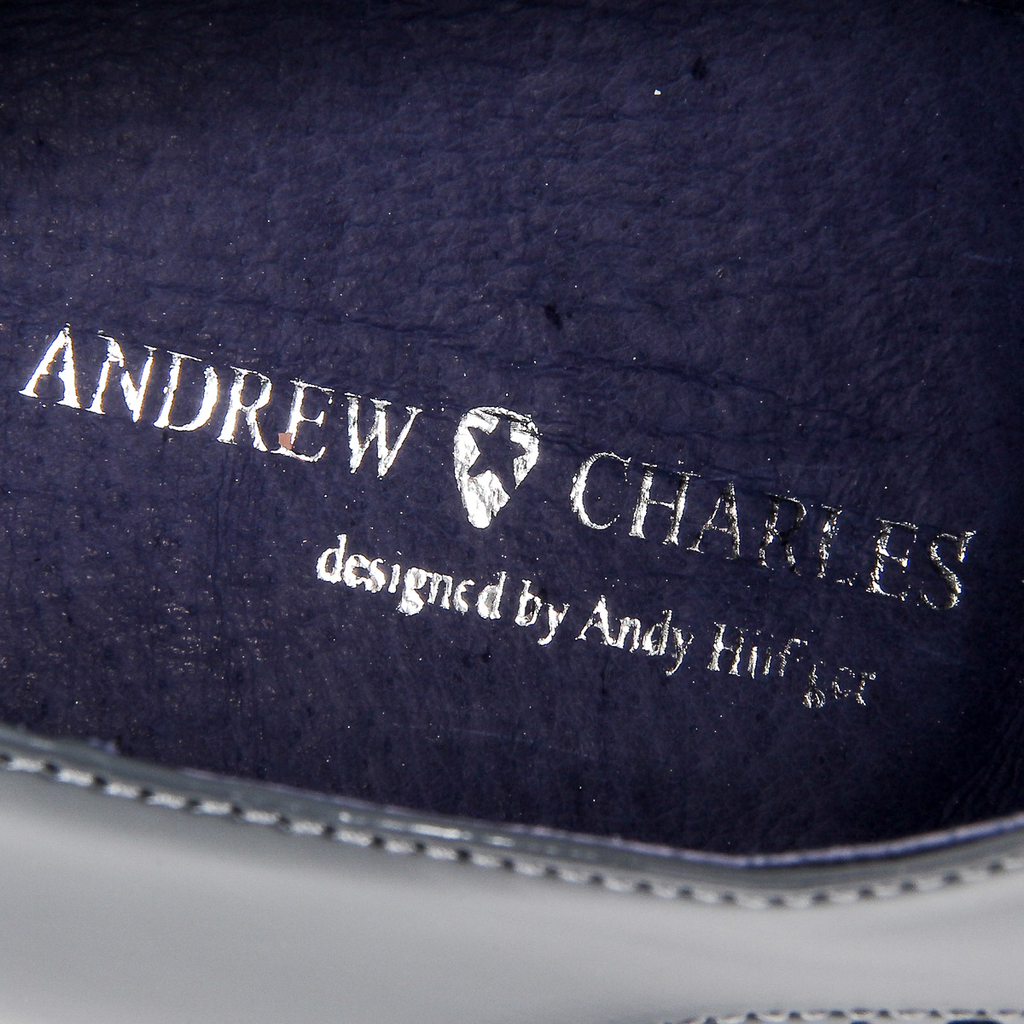 Andrew Charles Mens Brogue Oxford Shoe 914 ABRASIVATO CAM GRIGIO BLEU