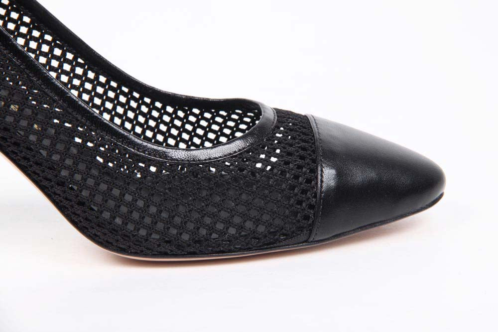 Décolleté Slingback da Donna V 1969 Italia 5512 LAU85 TES RETE NEW RODI NERO