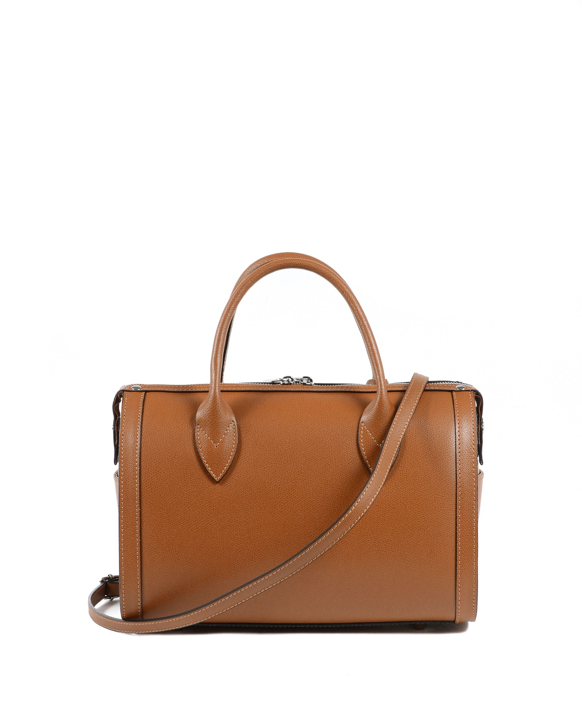 Borsa a mano da donna V Italia Marrone V014-S PALMELLATO CUOIO
