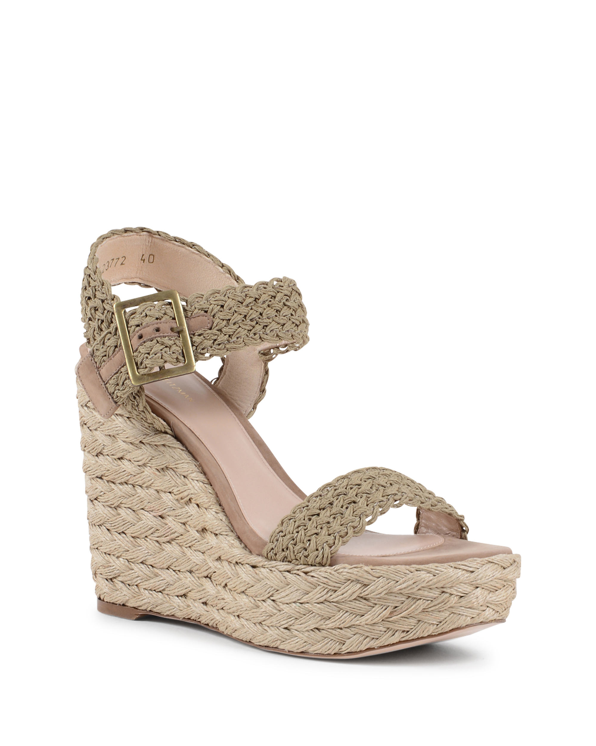 Sandalo con zeppa da donna Stuart Weitzman verde ALEXIS