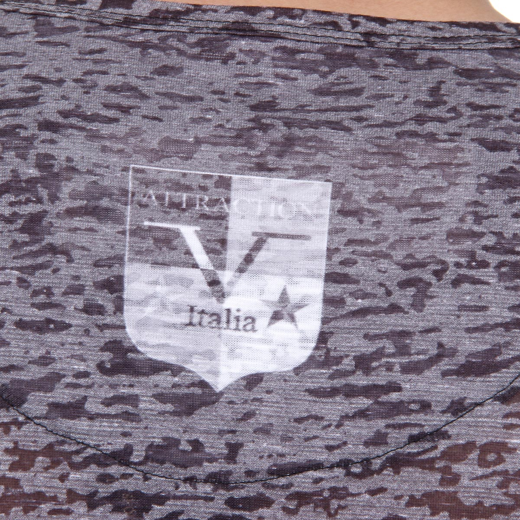 V 1969 Italia T-shirt da uomo a maniche corte con scollo a V, nera ALEXANDER