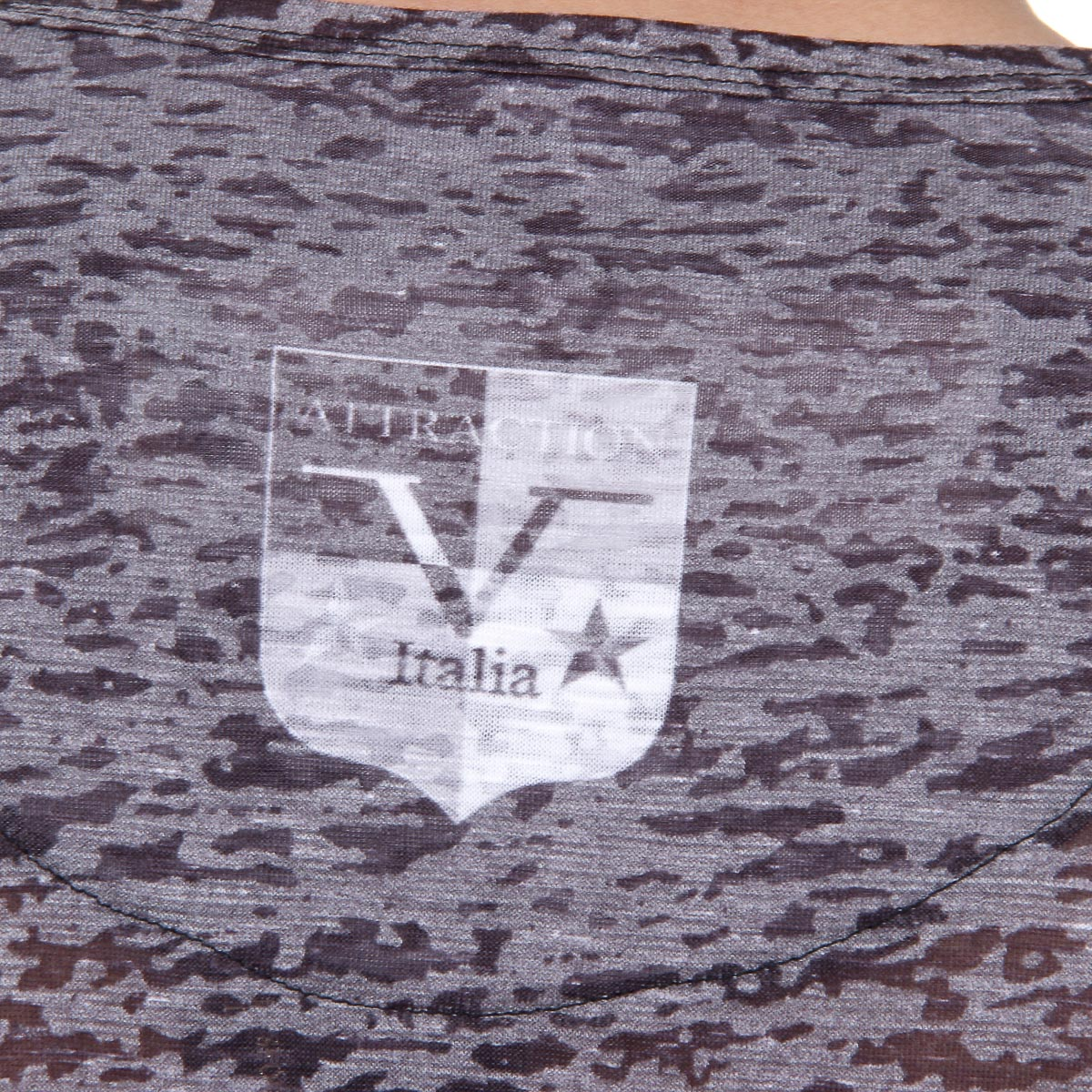 V 1969 Italia T-shirt da uomo a maniche corte con scollo a V, nera ALEXANDER