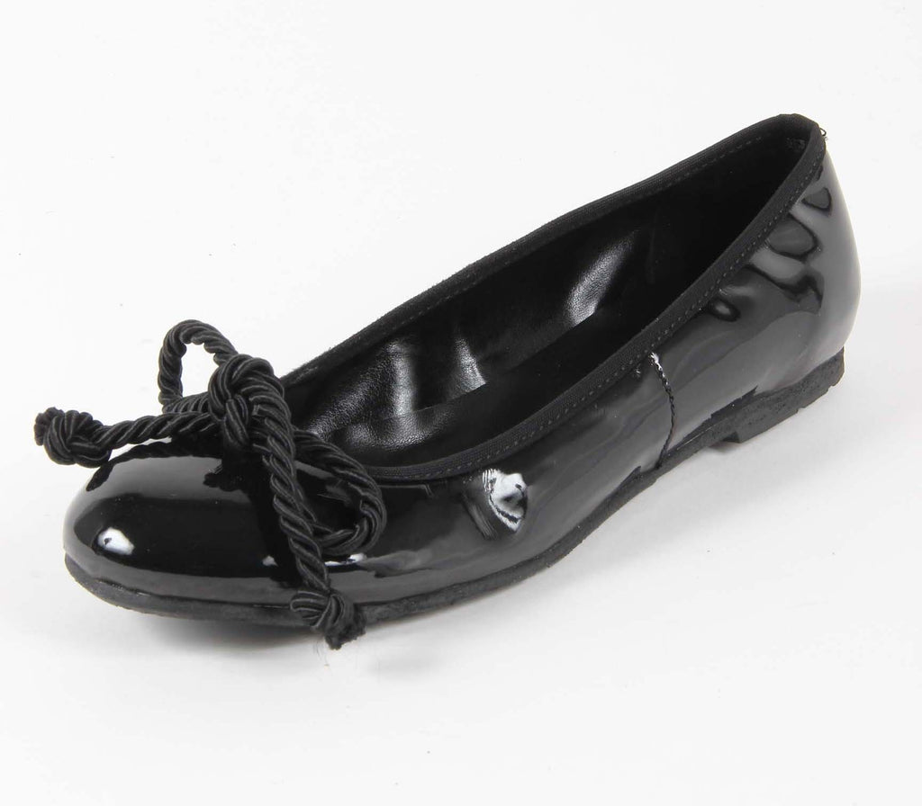 V 1969 Italia Ballerina da donna E08 VERNICE NERO CORDA