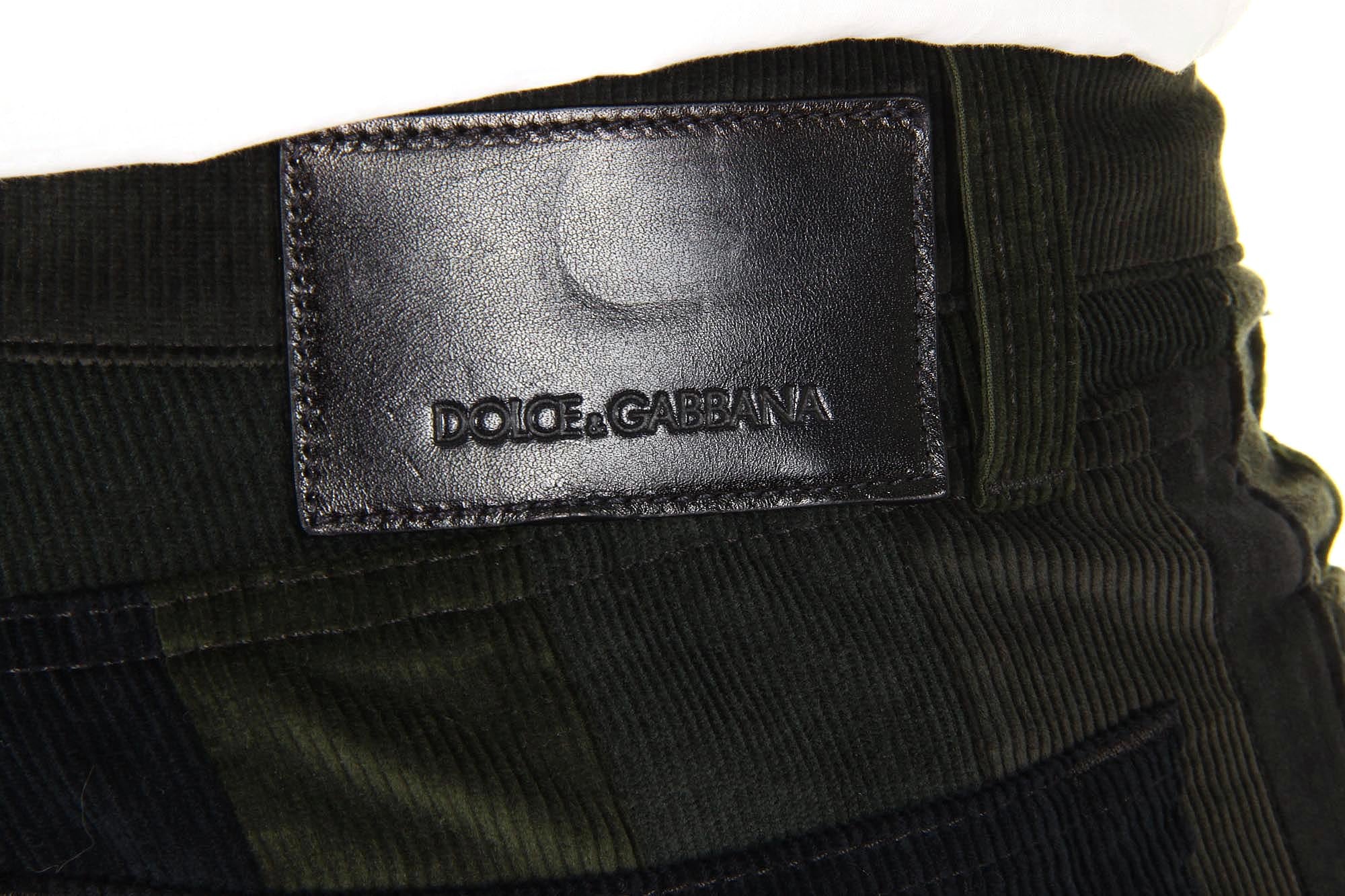Pantaloni da uomo Dolce & Gabbana Stretch 16 Patchwork in velluto misto G4P4CX G9V40 S9000