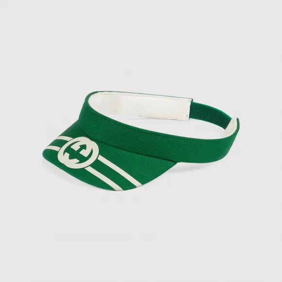 Cappello con visiera elastica Gucci verde