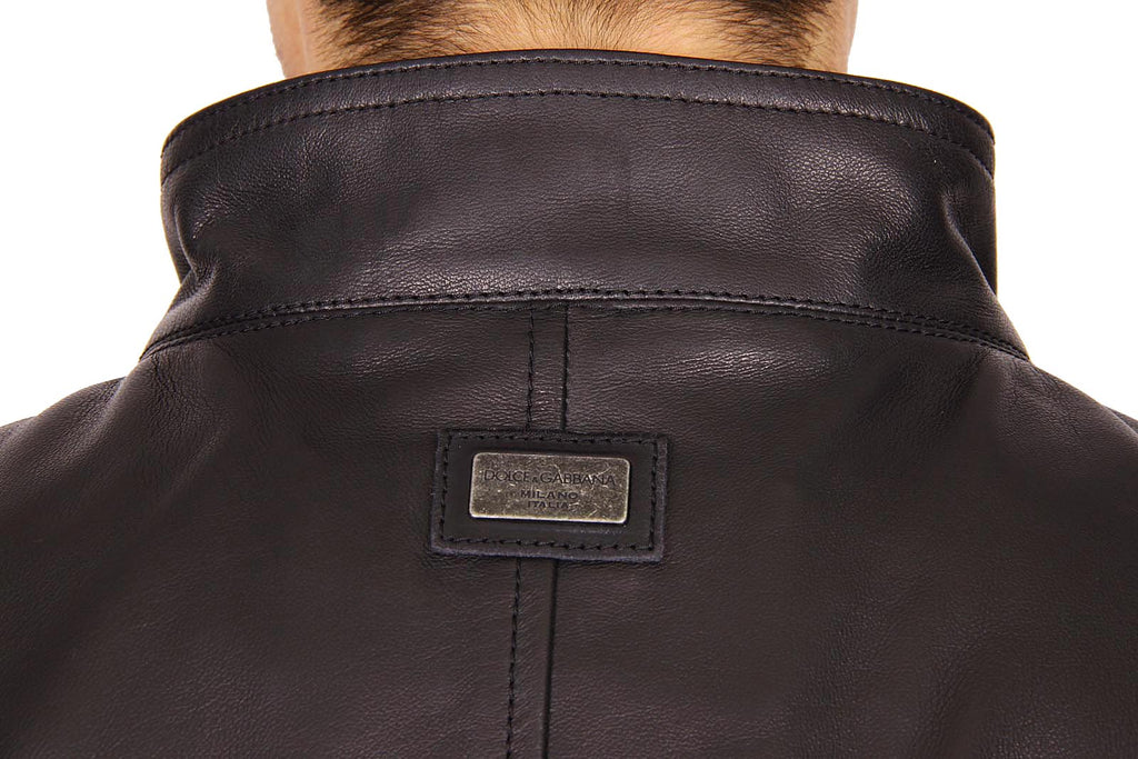 Giacca in pelle da uomo Dolce & Gabbana G9EN2L FUL3A N0000