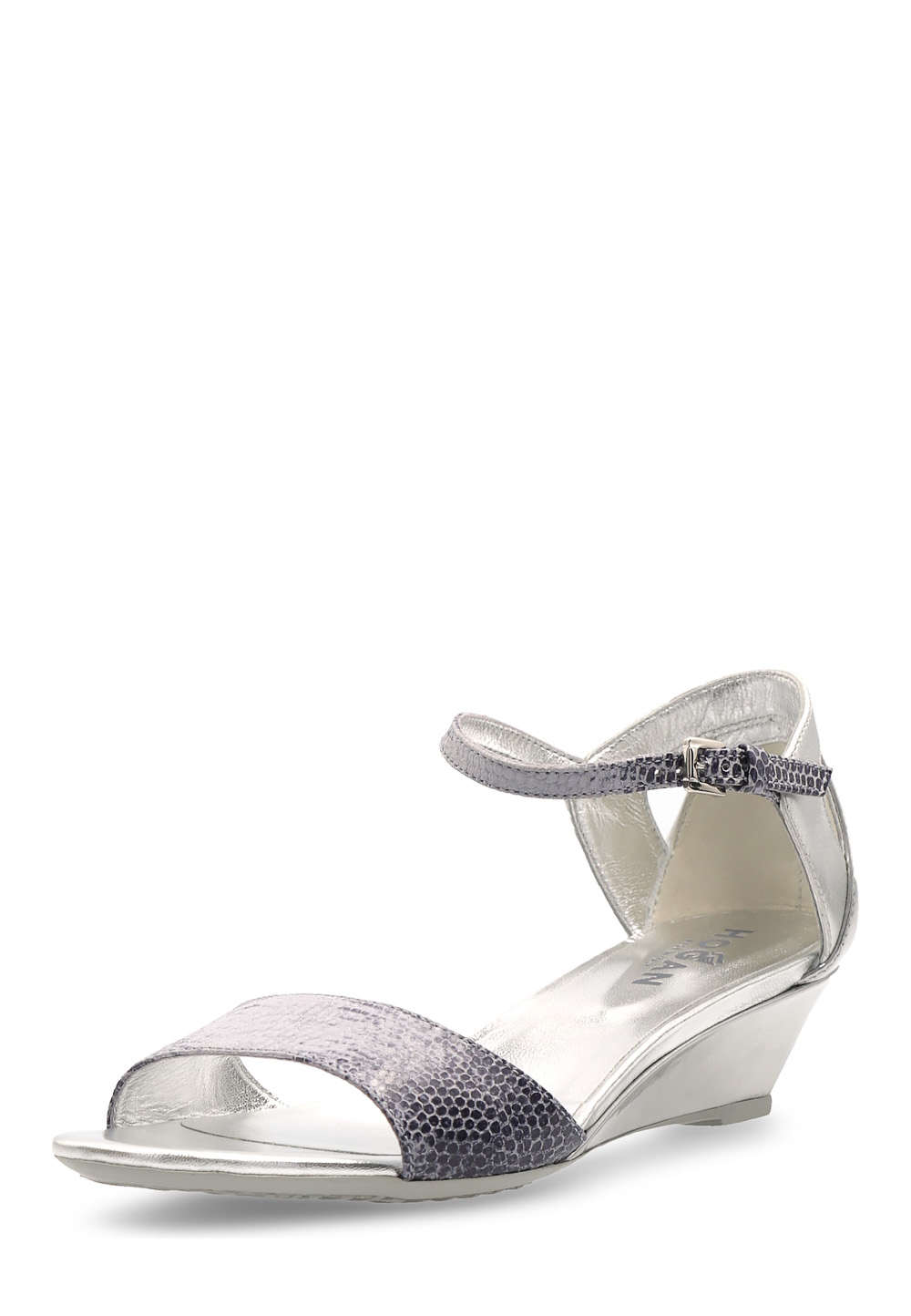 Hogan Sandalo con zeppa da donna argento HXW2300N41055UQER46