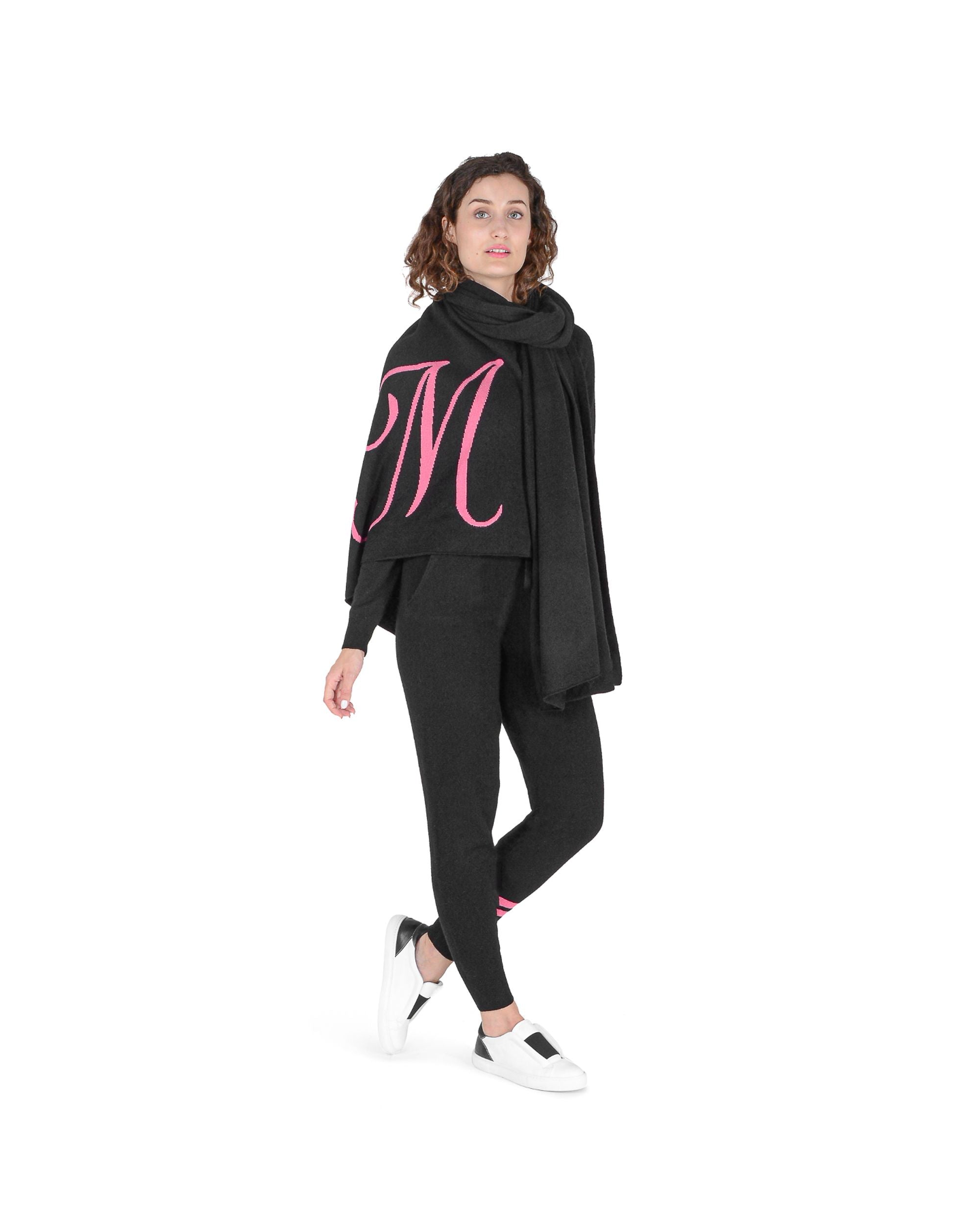 Sciarpa monogrammata Dee Ocleppo DEAN VILLAGE NERO M
