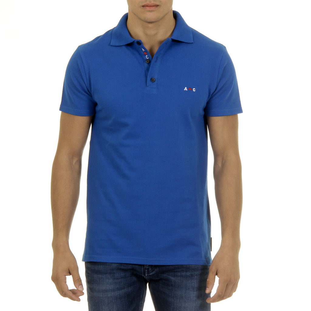 Andrew Charles Polo da uomo a maniche corte blu SEFU