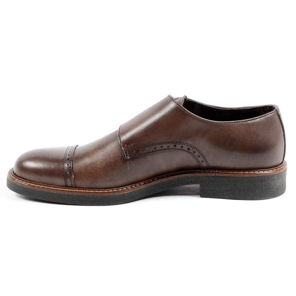 Andrew Charles Scarpe da uomo con cinturino Monk Marrone KURT