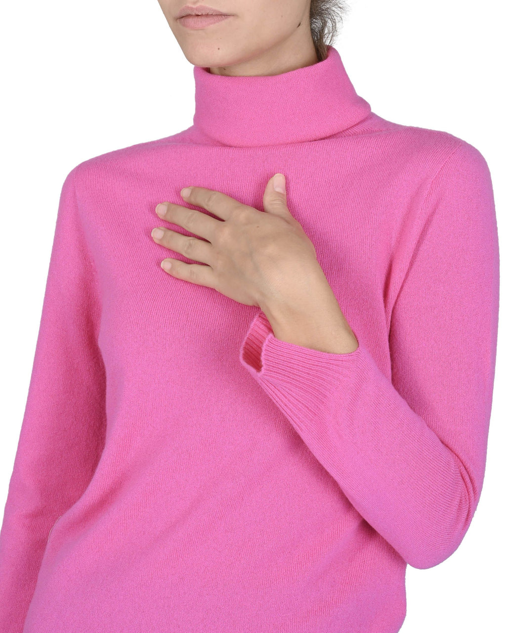 Maglione dolcevita da donna in cashmere Crown of Edinburgh COE 0023 FUSCHIA