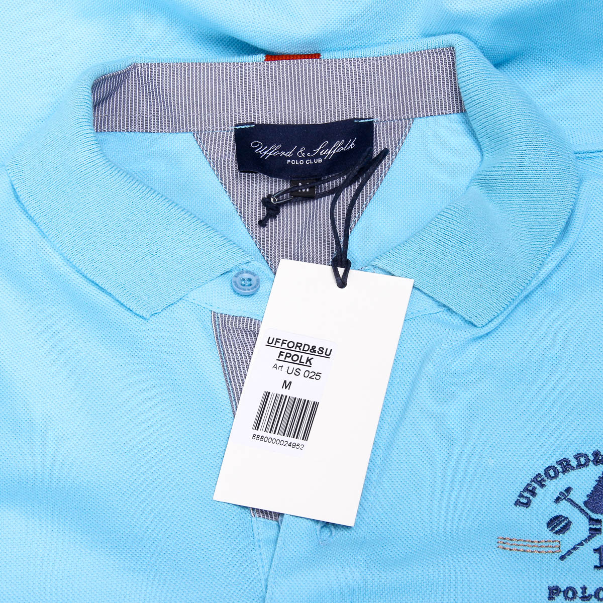 Polo da uomo a maniche corte Ufford & Suffolk Polo Club US025 BLU
