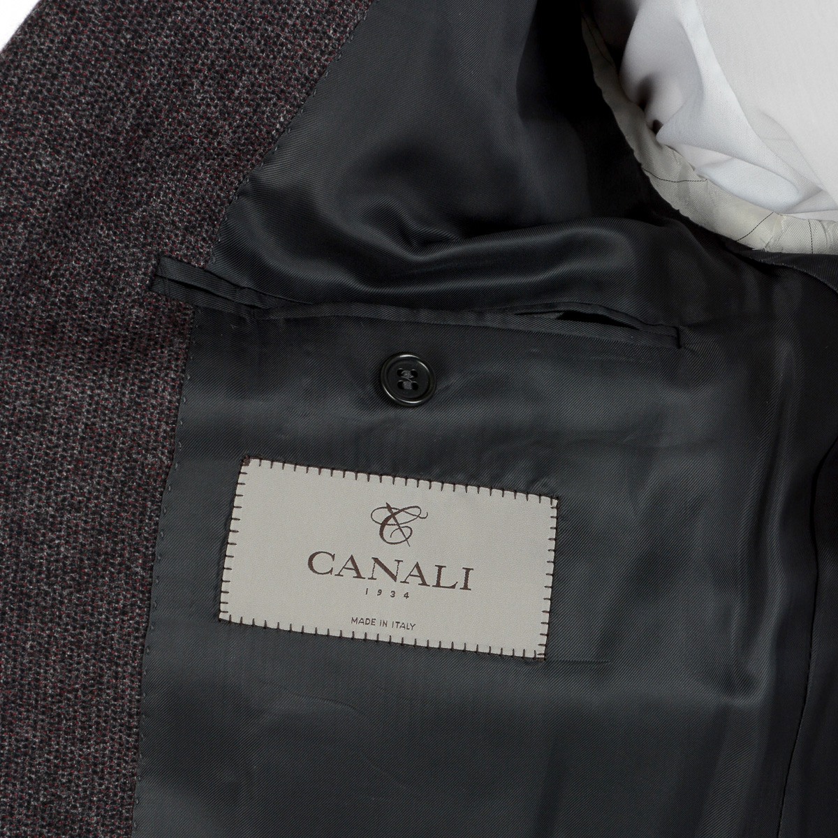 Giacca da uomo Canali maniche lunghe grigio scuro