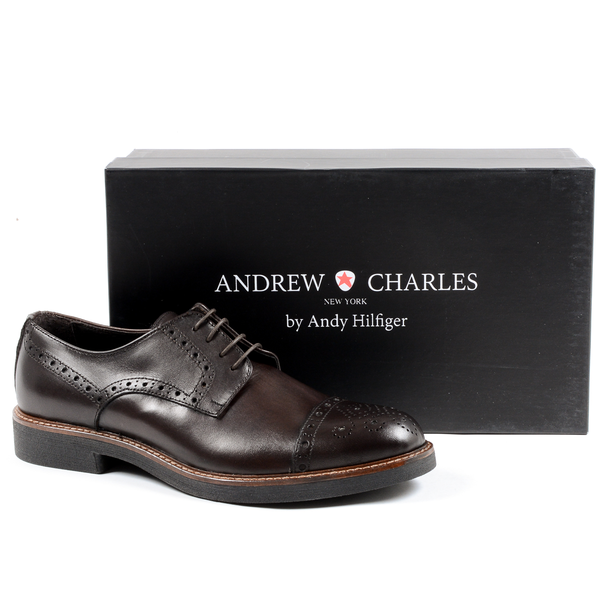 Andrew Charles Scarpa Brogue da Uomo Marrone LOU