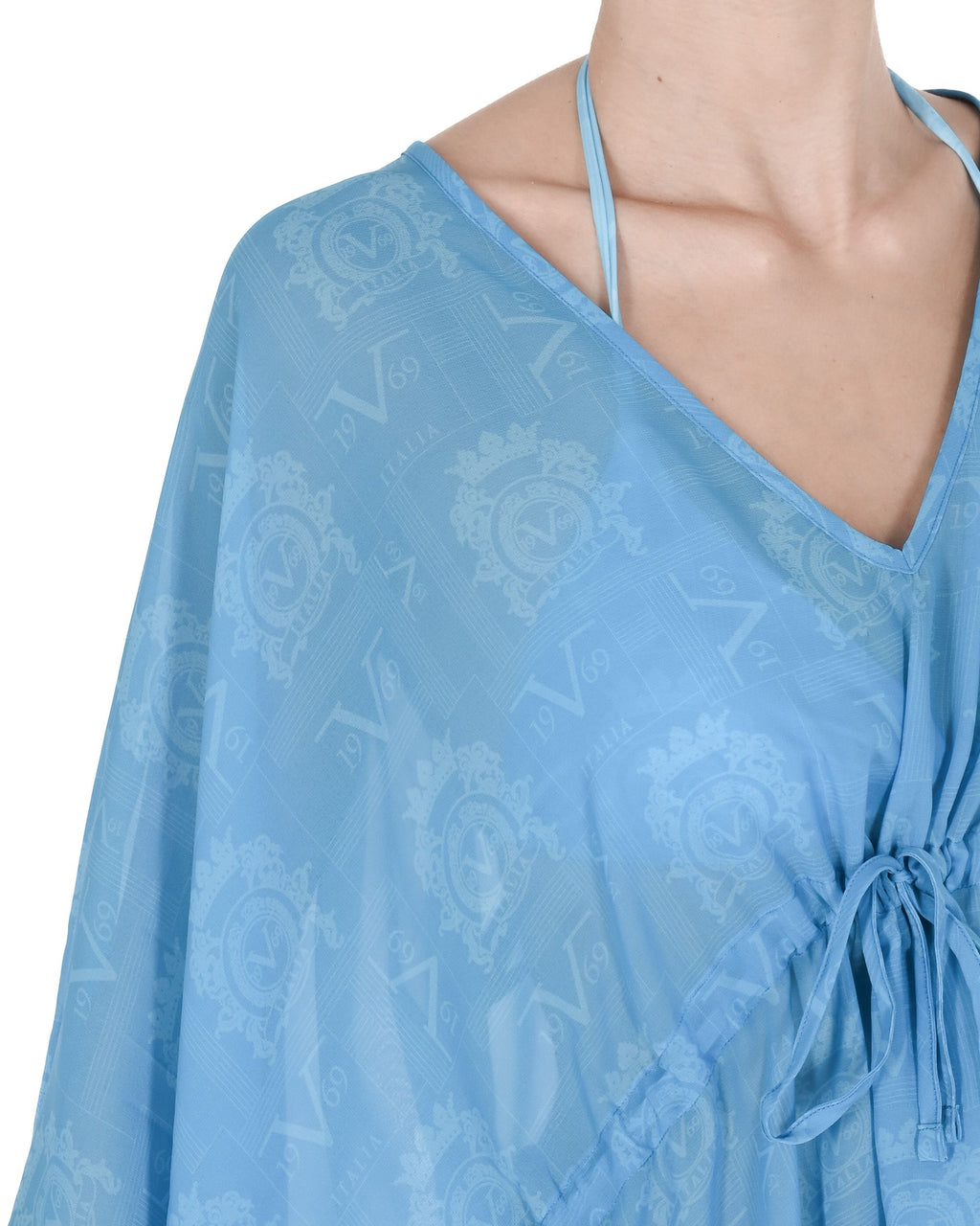 19V69 Italia Costume da bagno da donna in chiffon Caftano VSC1WCU05 AZZURRO
