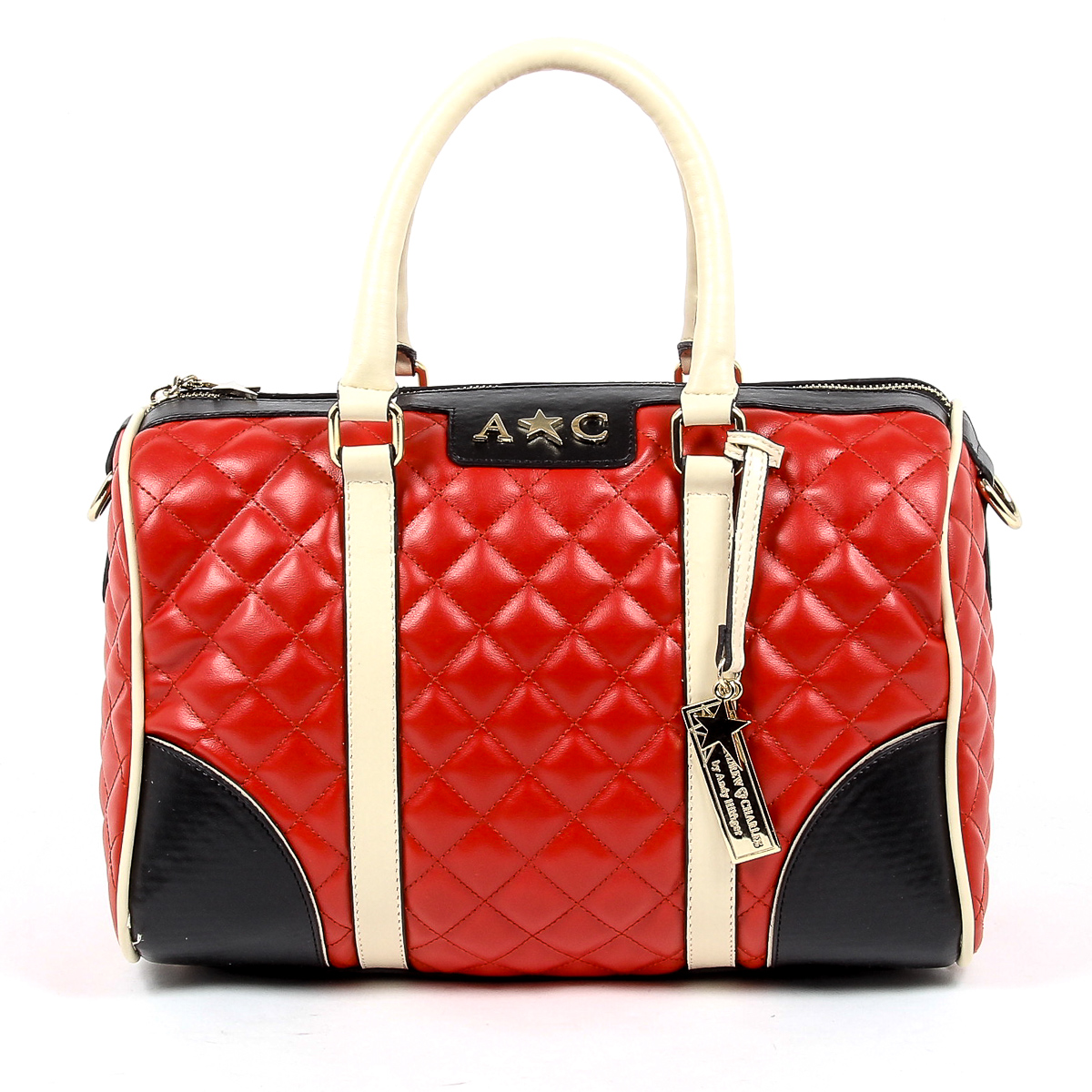 Borsa a mano da donna Andrew Charles, colore rosso ABBIE