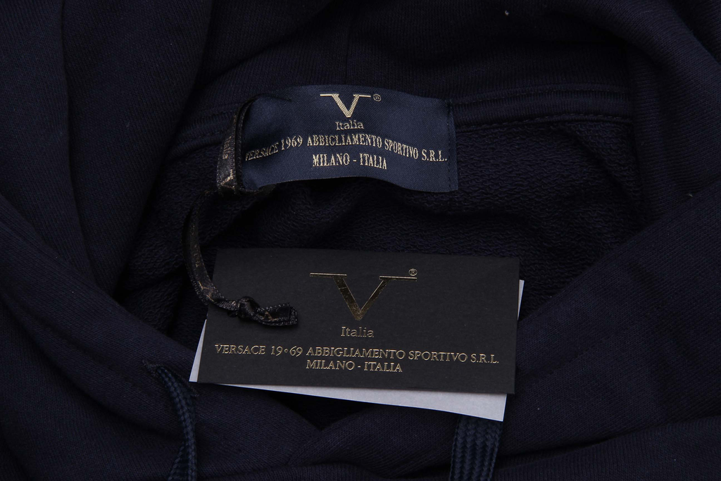 Felpa con cappuccio da uomo V 1969 Italia ART. 4467 BLU SCURO