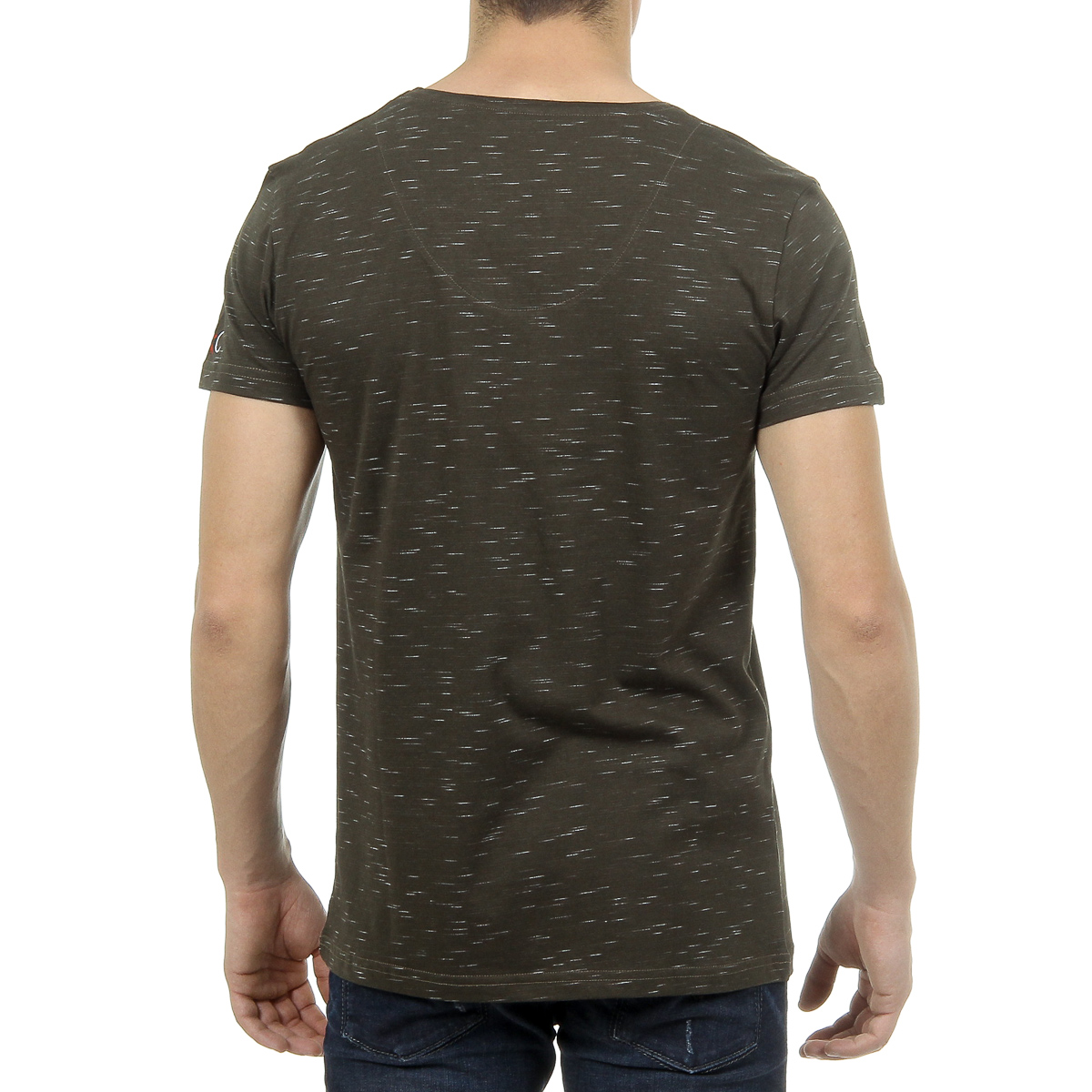 Andrew Charles Maglietta da uomo a maniche corte con scollo a V, verde scuro AARON