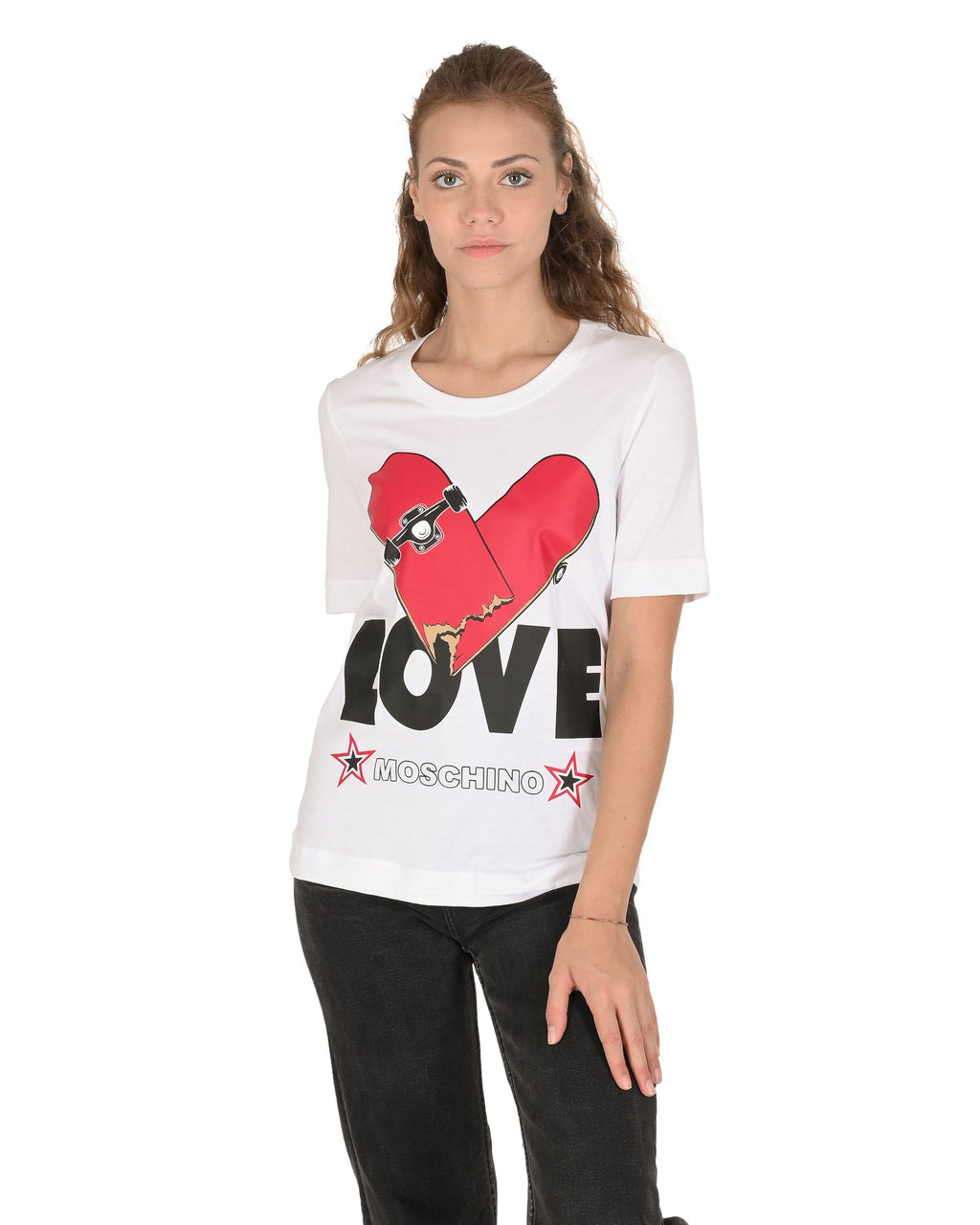 T-shirt da donna Love Moschino W 4 F15 3S M 3876 A00 BIANCO OTTICO