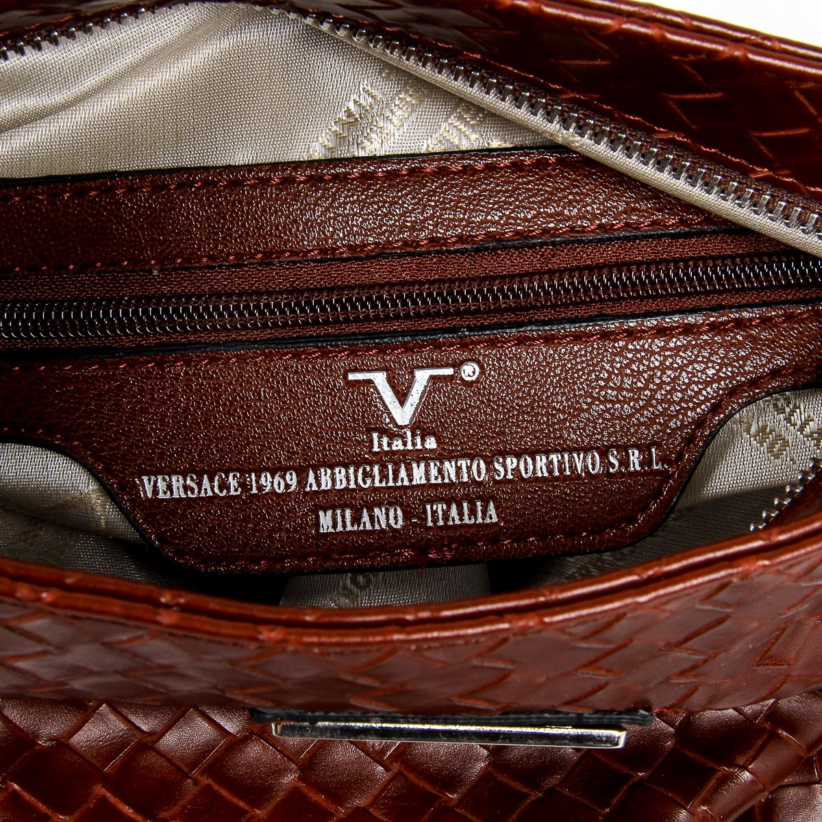 V 1969 Italia Borsa a tracolla da uomo rosso scuro ROD