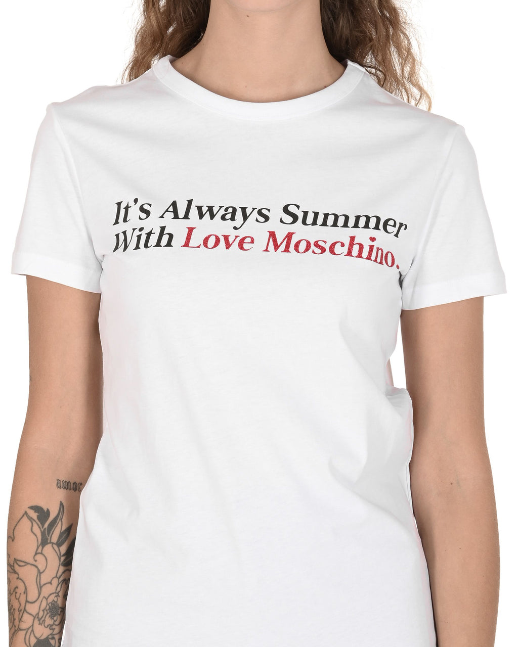 T-shirt da donna Love Moschino W 4 F73 2N M 3876 A00 BIANCO OTTICO