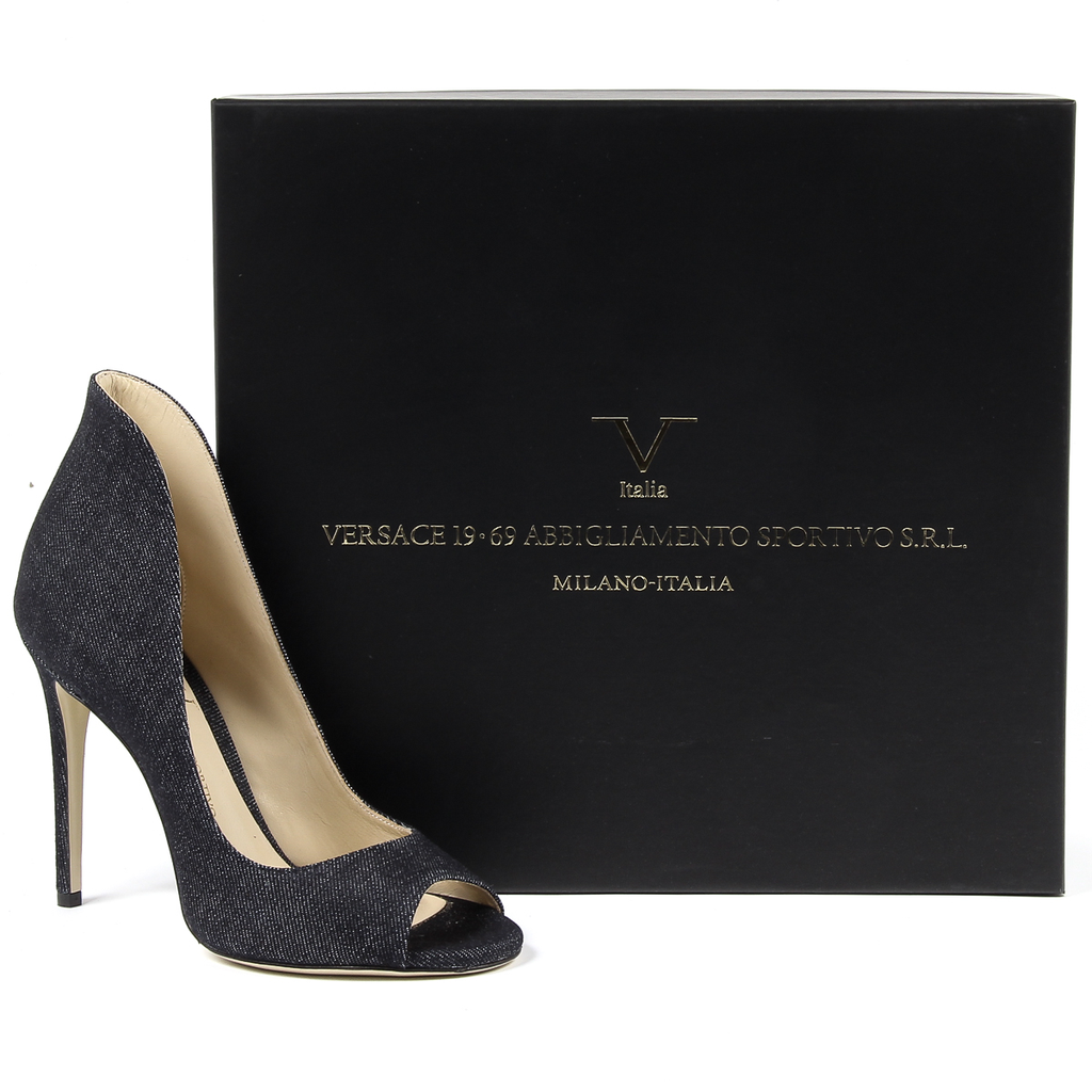 V 1969 Italia Womens Pump Open Toe Black STELLA