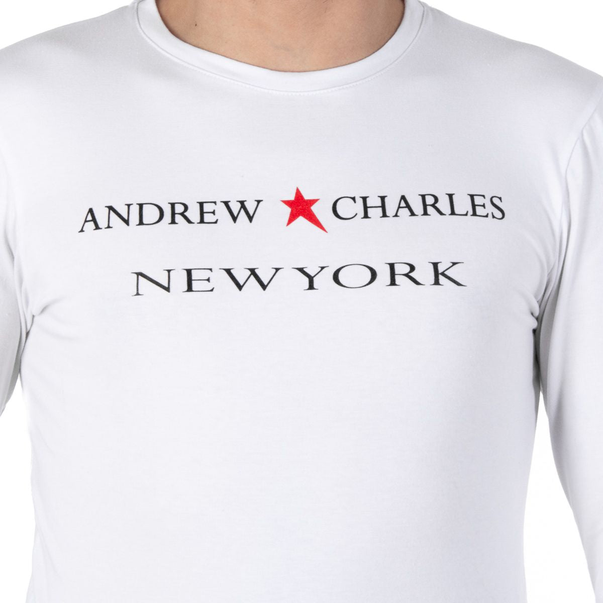 Andrew Charles By Andy Hilfiger T-shirt uomo LS TS160 031002 SELMA WHITE 003