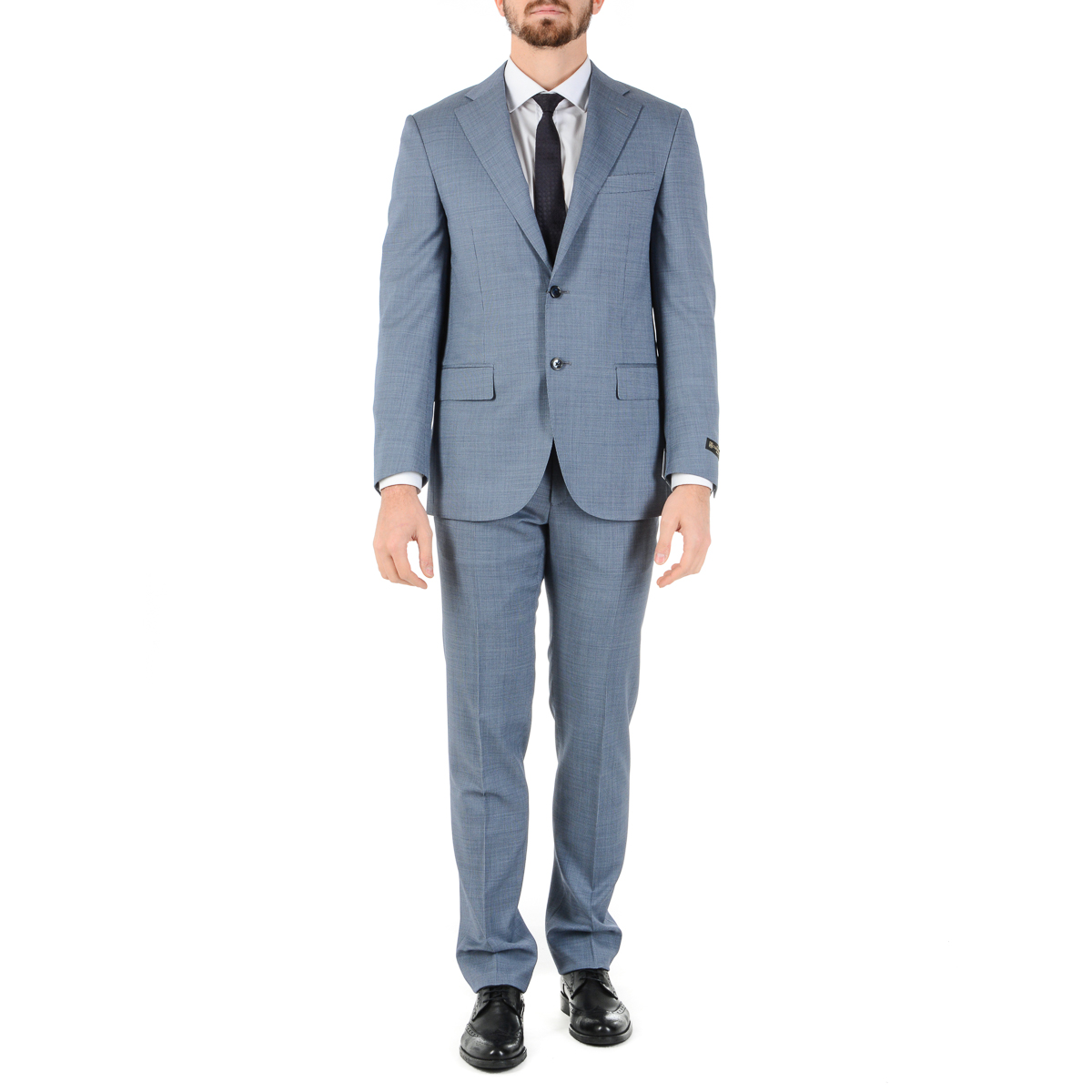 Abito da uomo Corneliani maniche lunghe azzurro Super 110's