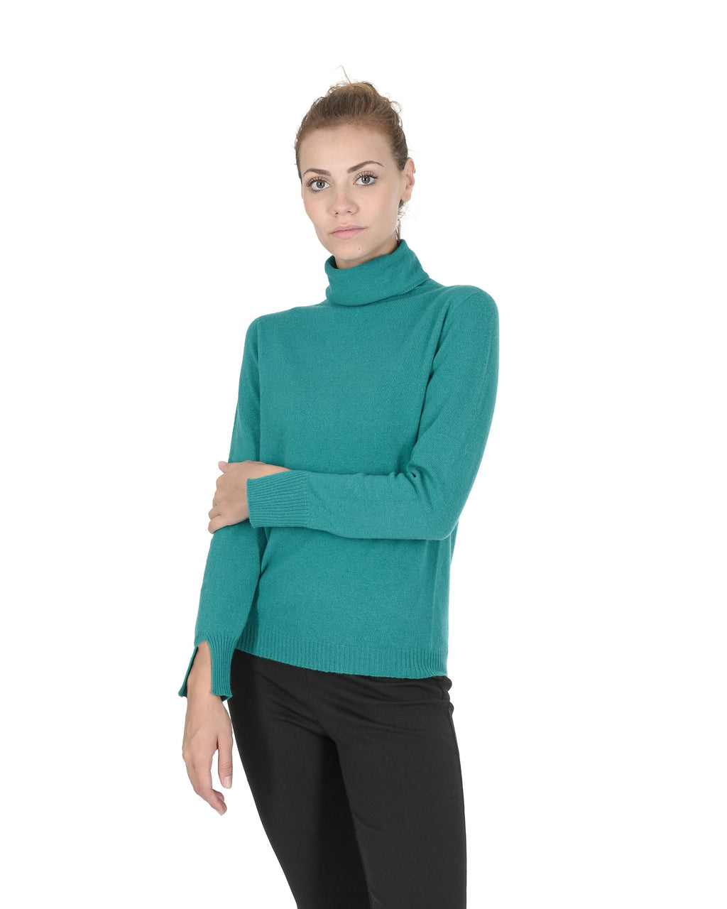 Maglione dolcevita da donna in cashmere Crown of Edinburgh COE 0023 JADE