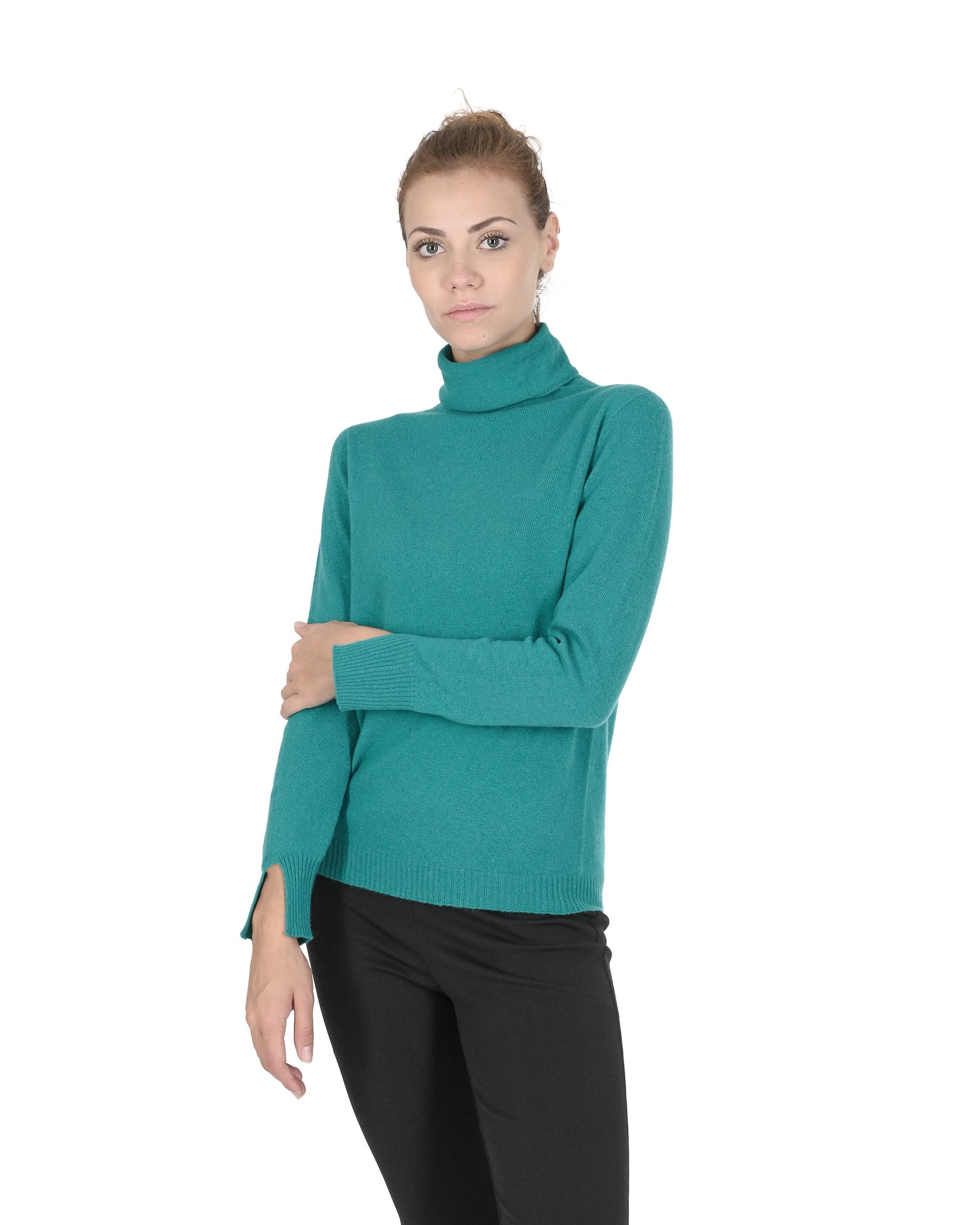 Maglione dolcevita da donna in cashmere Crown of Edinburgh COE 0023 JADE