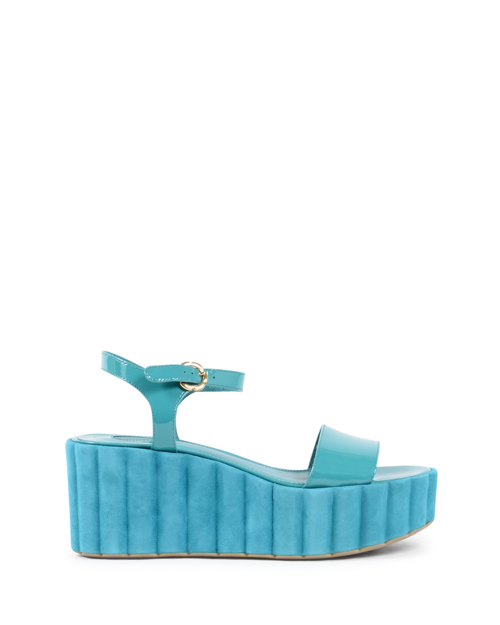 Sandalo Con Zeppa Donna Salvatore Ferragamo Azzurro TROPEA