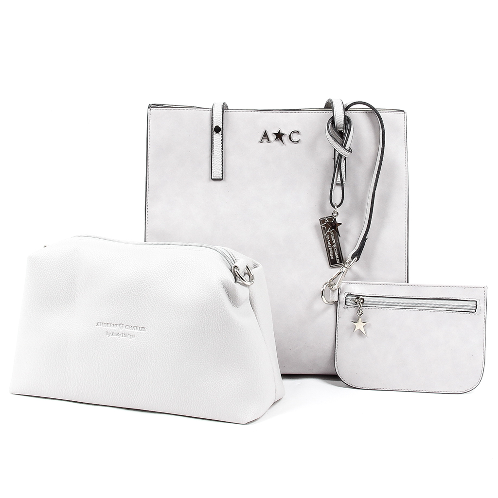 Borsa a mano da donna Andrew Charles grigio chiaro SERINA