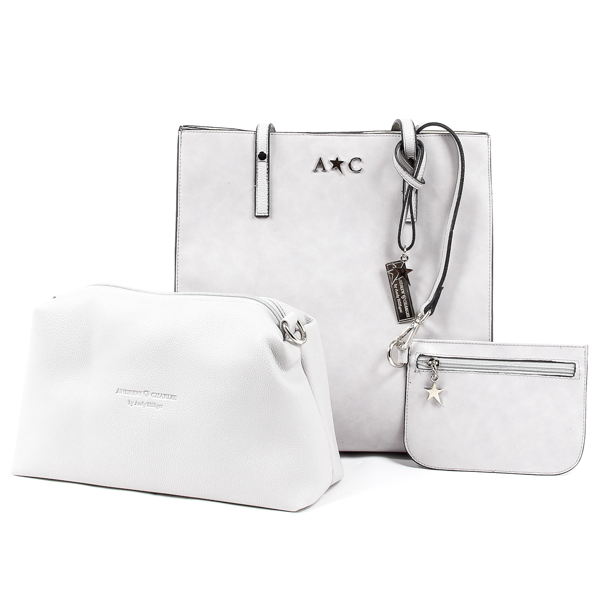 Borsa a mano da donna Andrew Charles grigio chiaro SERINA