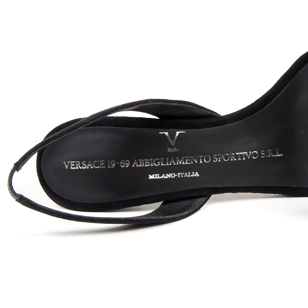 V 1969 Italia Sandalo con cinturino alla caviglia da donna Nero ELEONOR
