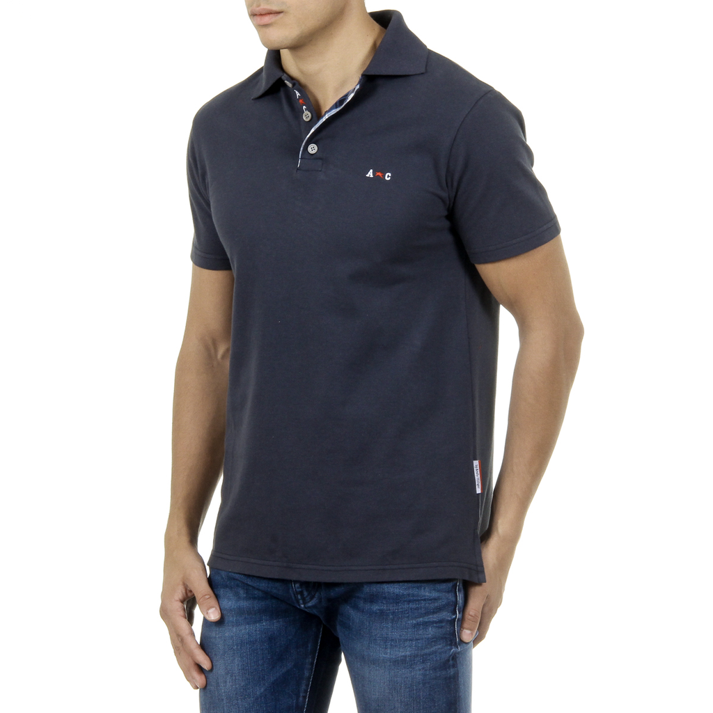 Andrew Charles Polo da uomo a maniche corte blu scuro SEMELO
