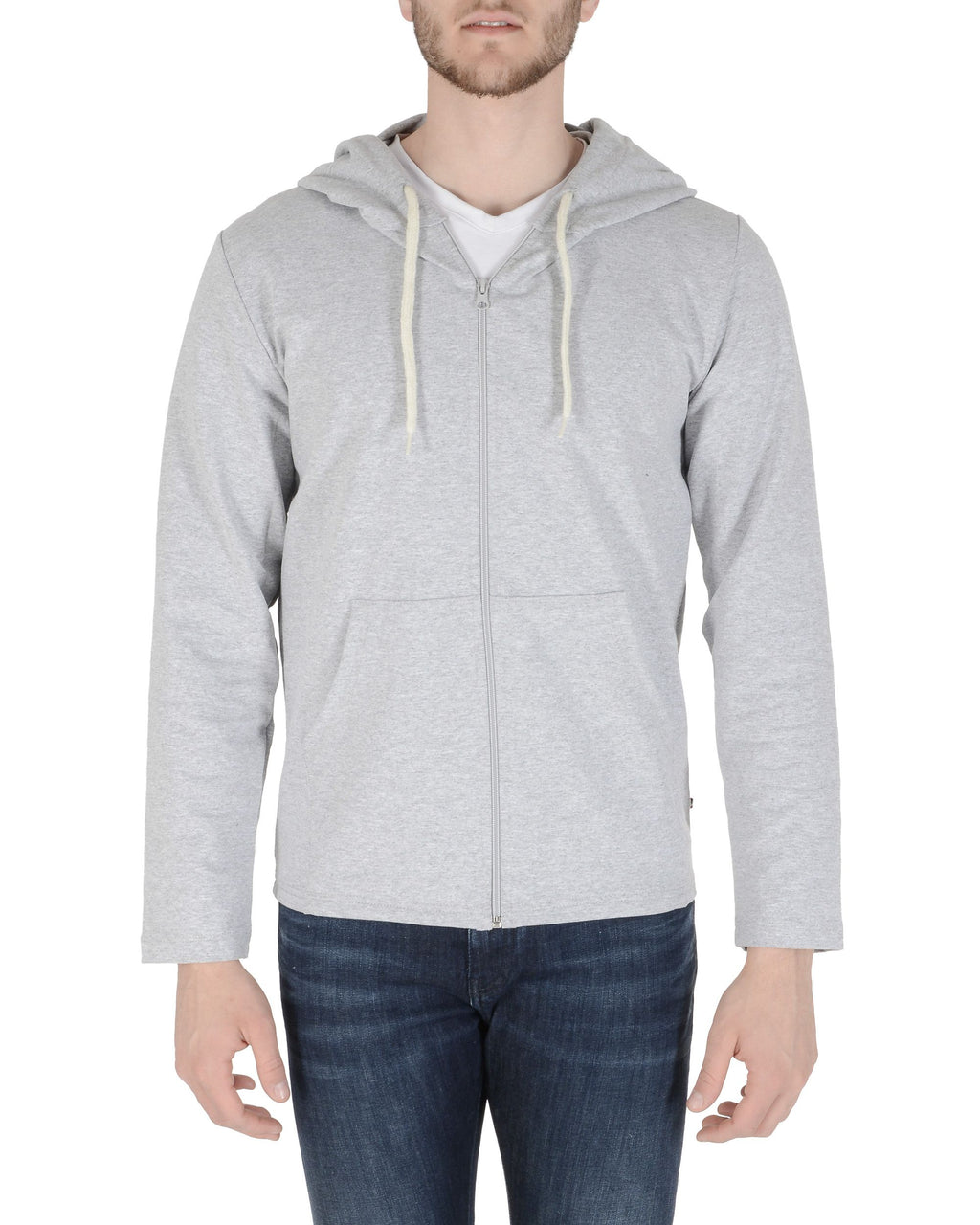 19V69 Italia Felpa con cappuccio da uomo grigio chiaro THOMAS GRIGIO CHIARO