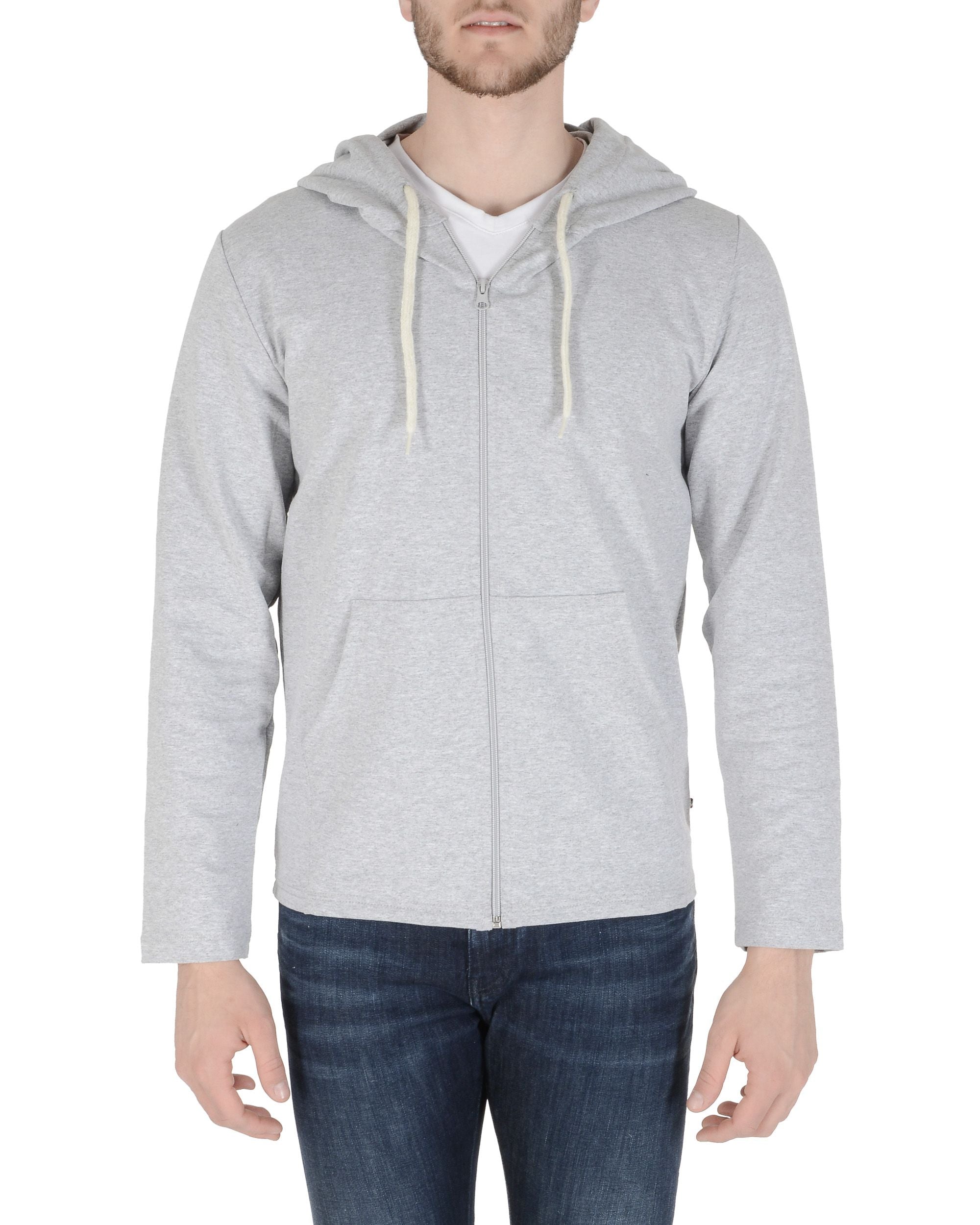 19V69 Italia Felpa con cappuccio da uomo grigio chiaro THOMAS GRIGIO CHIARO
