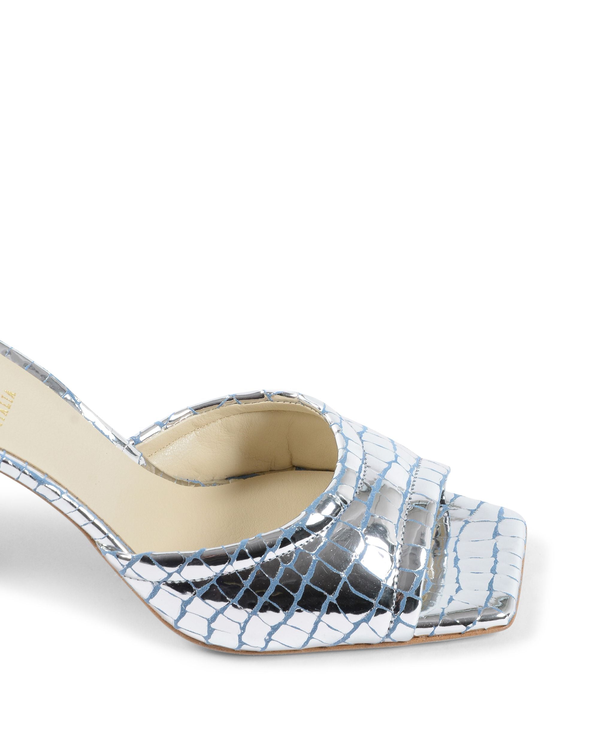 Sandalo Donna 19V69 Italia Argento SIMONA PITONE CELESTE ARGENTO