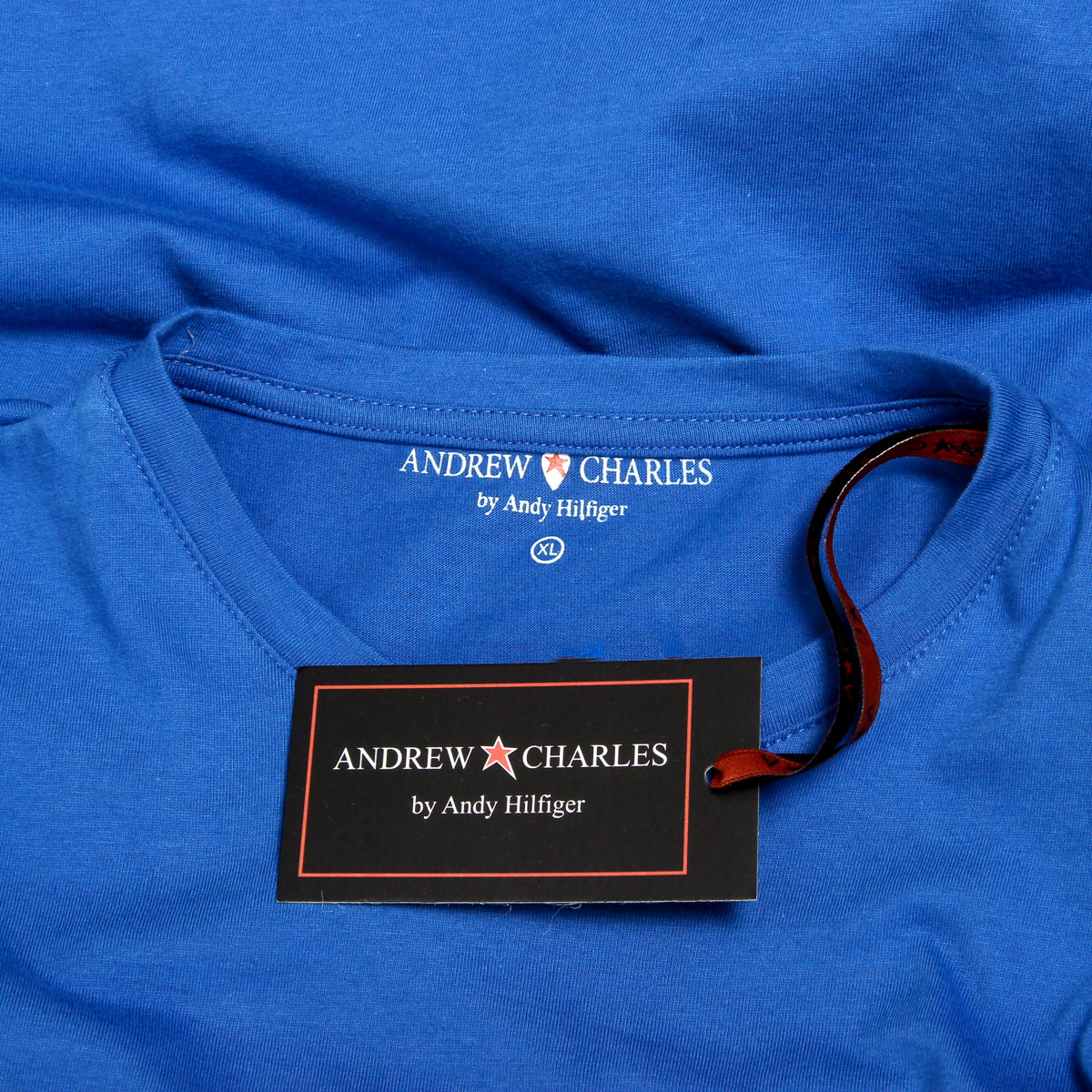 Andrew Charles T-shirt da uomo a maniche corte con scollo rotondo blu KEITA