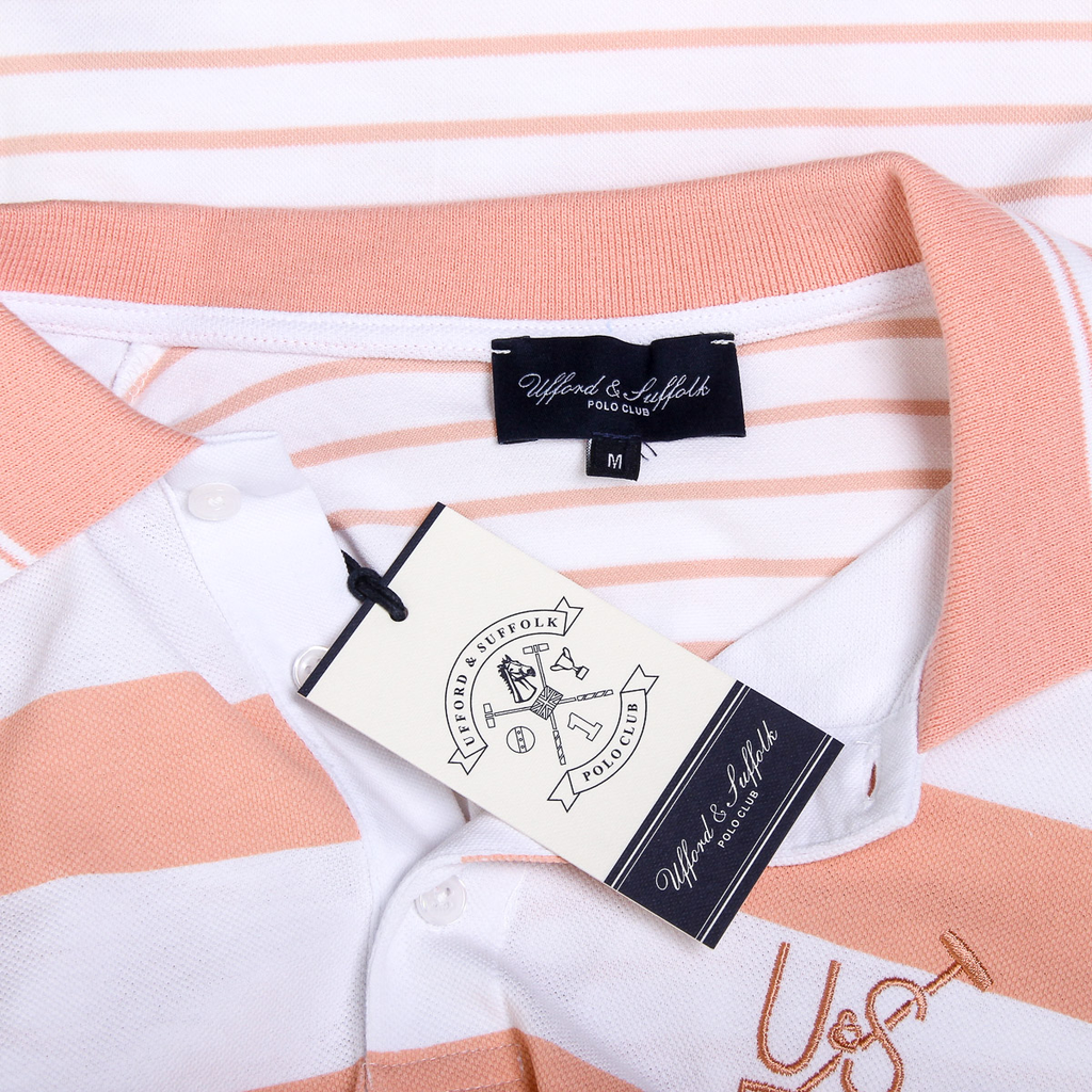 Polo da uomo a maniche corte Ufford & Suffolk Polo Club US006 ROSA