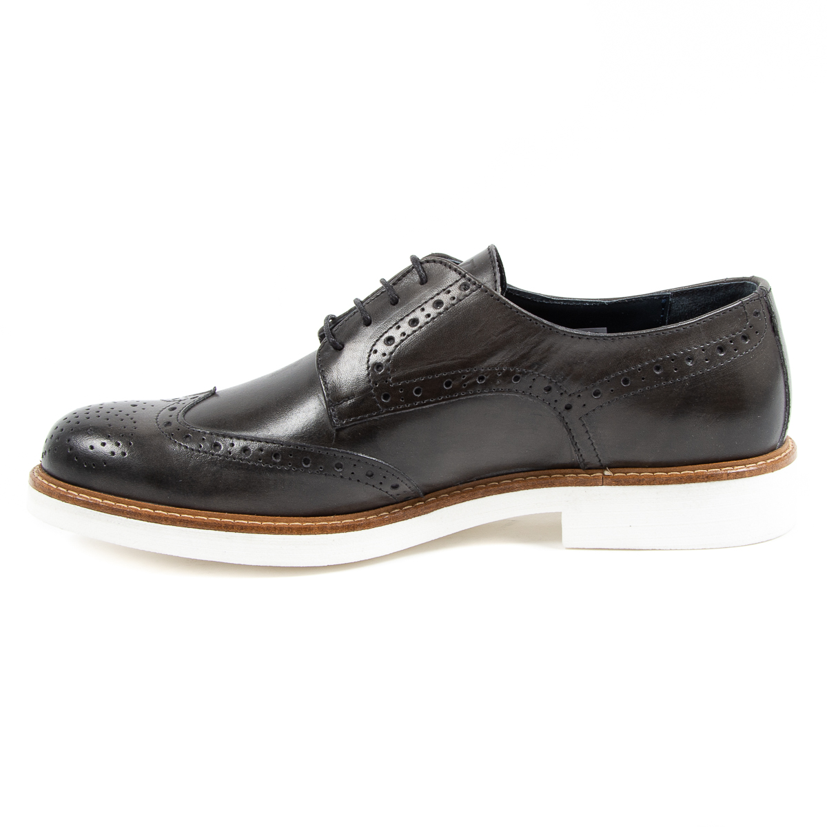 V 1969 Italia Scarpa Brogue da Uomo Grigio Scuro VINCENT