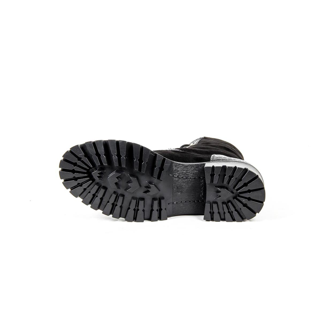 Stivale corto da donna V 1969 Italia B1476 CAMOSCIO COCCO NERO