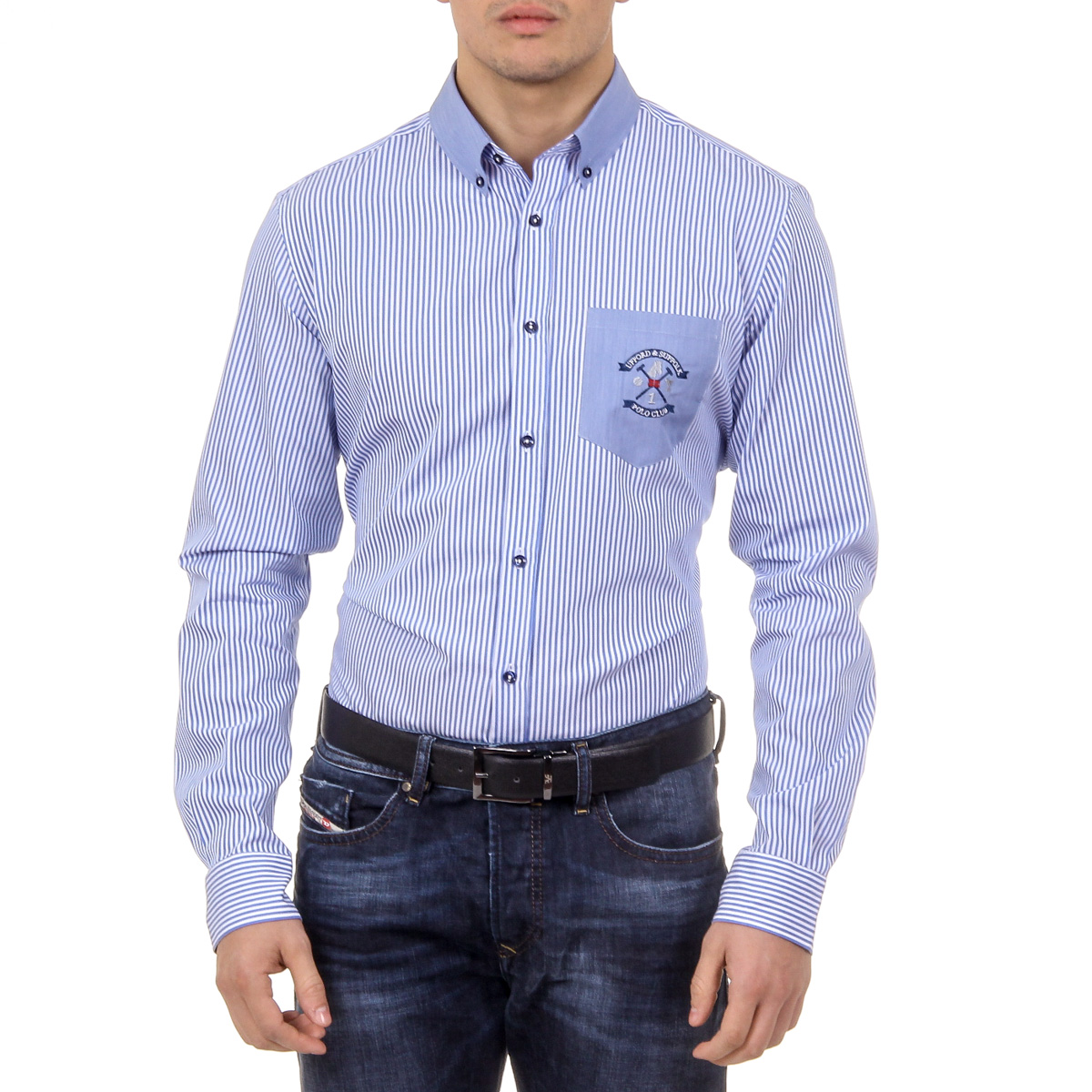 Camicia da uomo Ufford & Suffolk Polo Club USC01 A1 BLUETTE