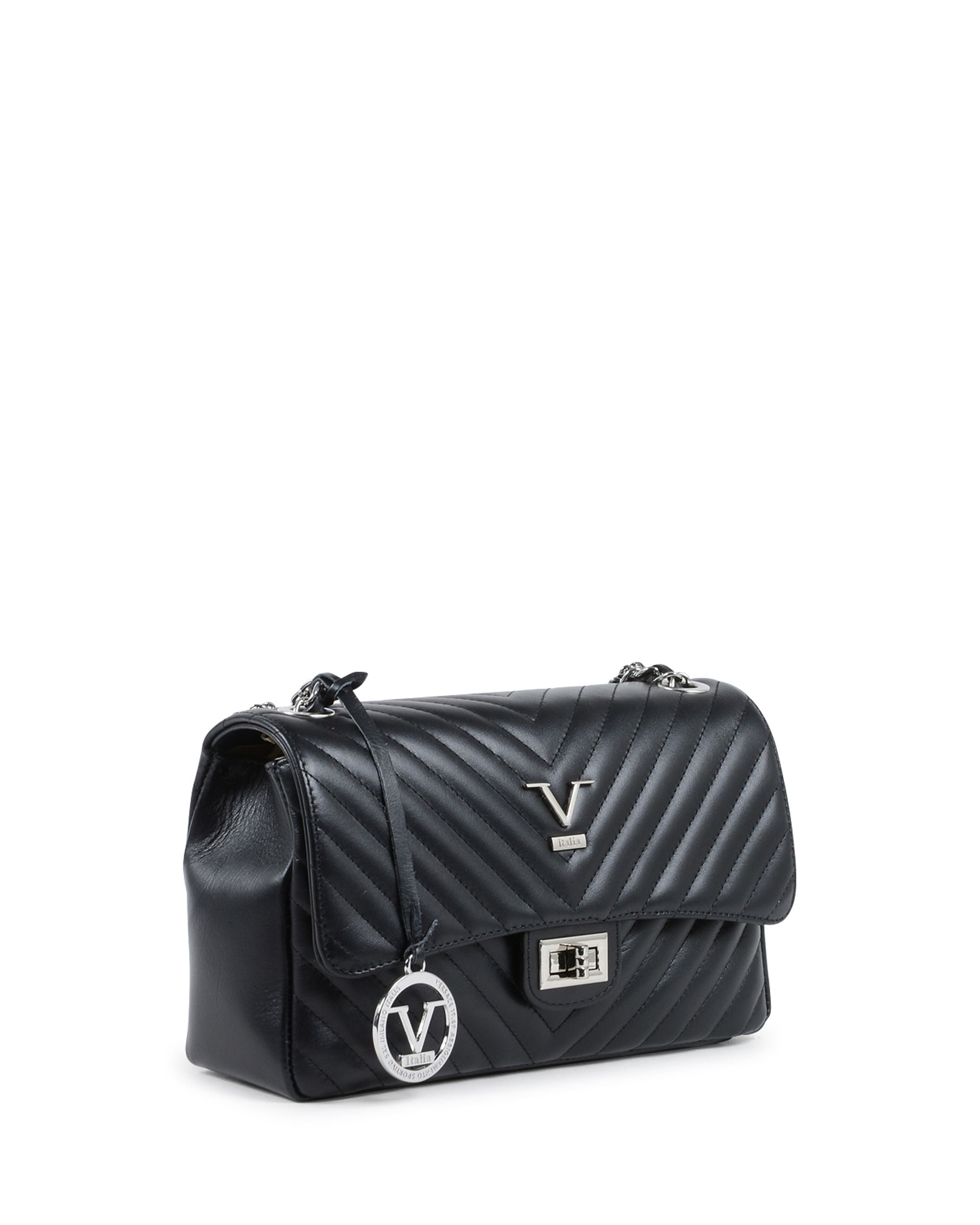 V Italia Borsa a mano da donna nera V0116 KID NERO