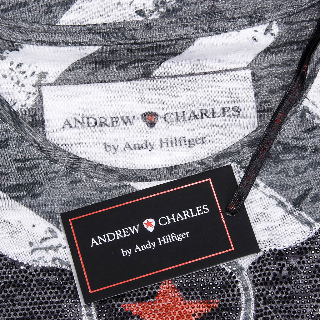 Andrew Charles T-shirt da donna a maniche corte con scollo rotondo, verde scuro CAROLINE