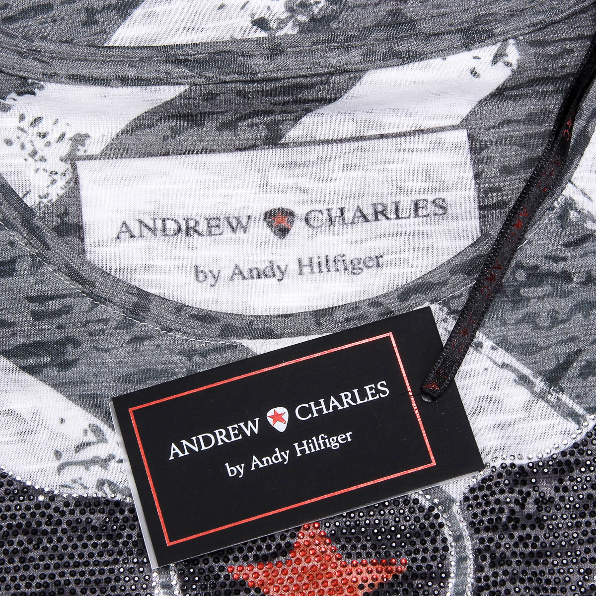 Andrew Charles T-shirt da donna a maniche corte con scollo rotondo, verde scuro CAROLINE