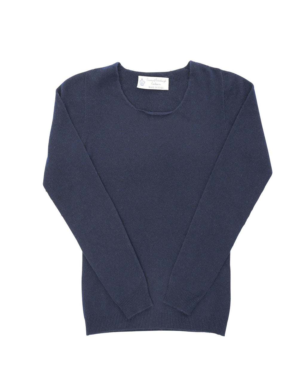 Maglione da donna in cashmere con scollo quadrato Crown of Edinburgh COE 0024 NAVY