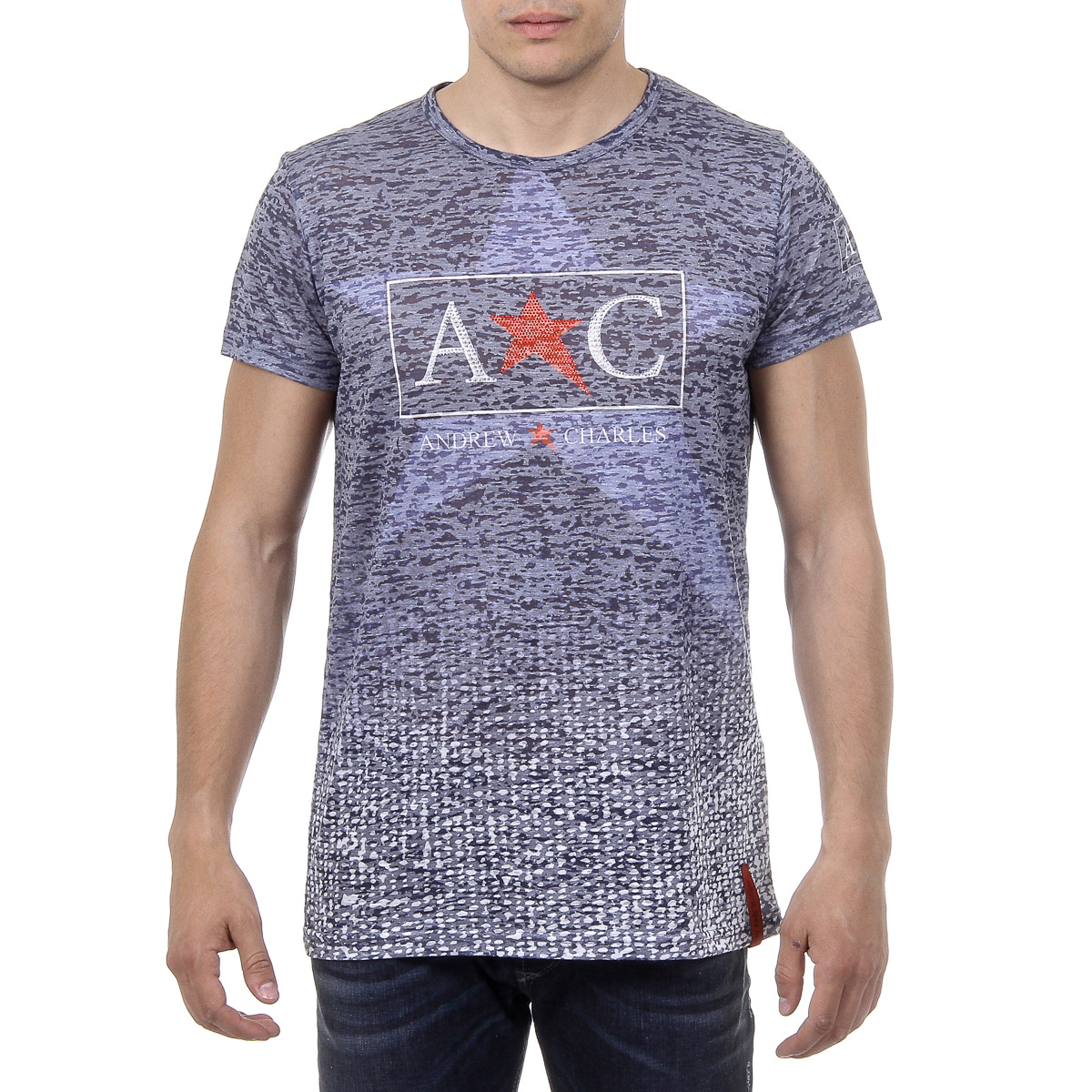 Andrew Charles T-shirt da uomo a maniche corte con scollo rotondo blu LEVI