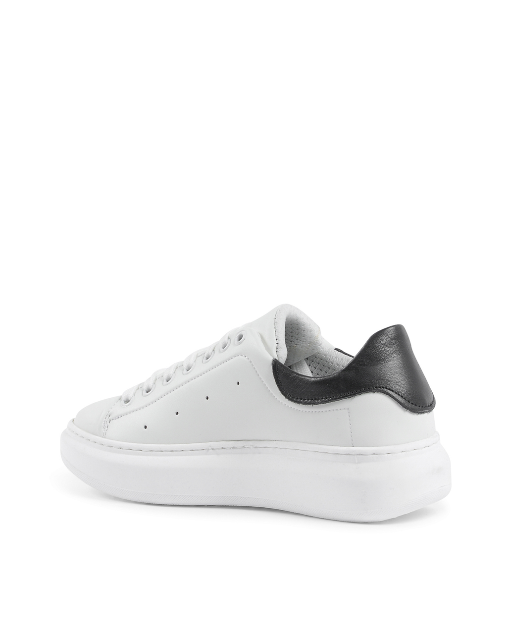 Sneaker Donna 19V69 Italia Bianco Nero 719 PELLE BIANCO PELLE NERO